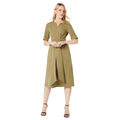 Olive - Front - Principles Womens-Ladies Utility Midi Dress