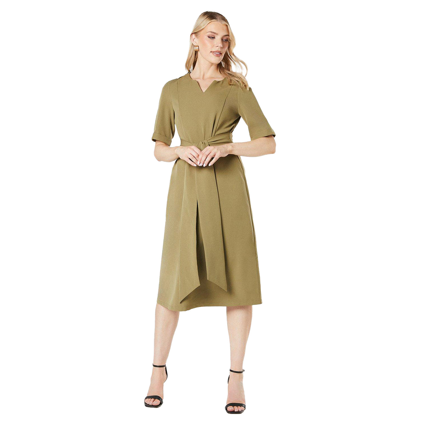 Olive - Front - Principles Womens-Ladies Utility Midi Dress