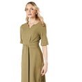Olive - Side - Principles Womens-Ladies Utility Midi Dress