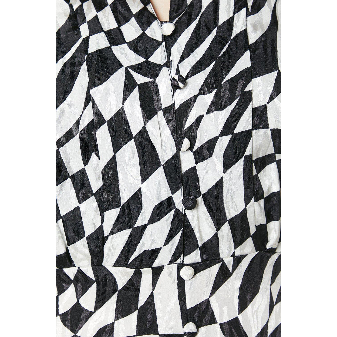 Monochrome - Side - Principles Womens-Ladies Geometric Jacquard Satin Midi Dress