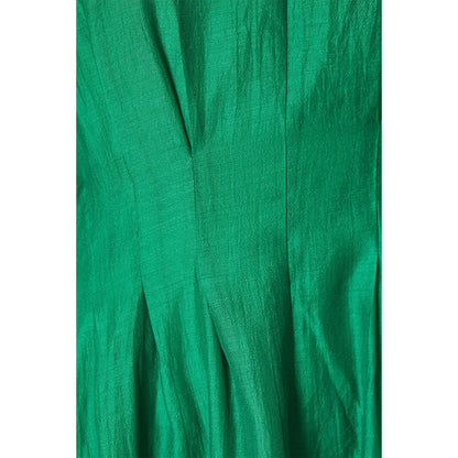 Green - Side - Principles Womens-Ladies Organza Pleated Midi Dress