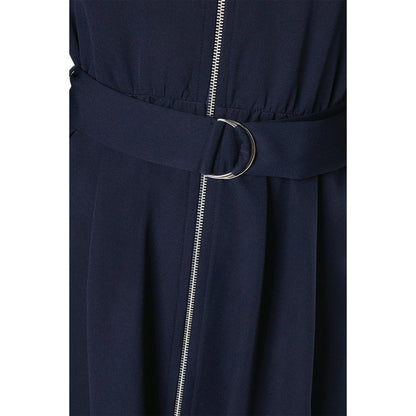 Navy - Side - Principles Womens-Ladies Chunky Zip Front Midi Dress