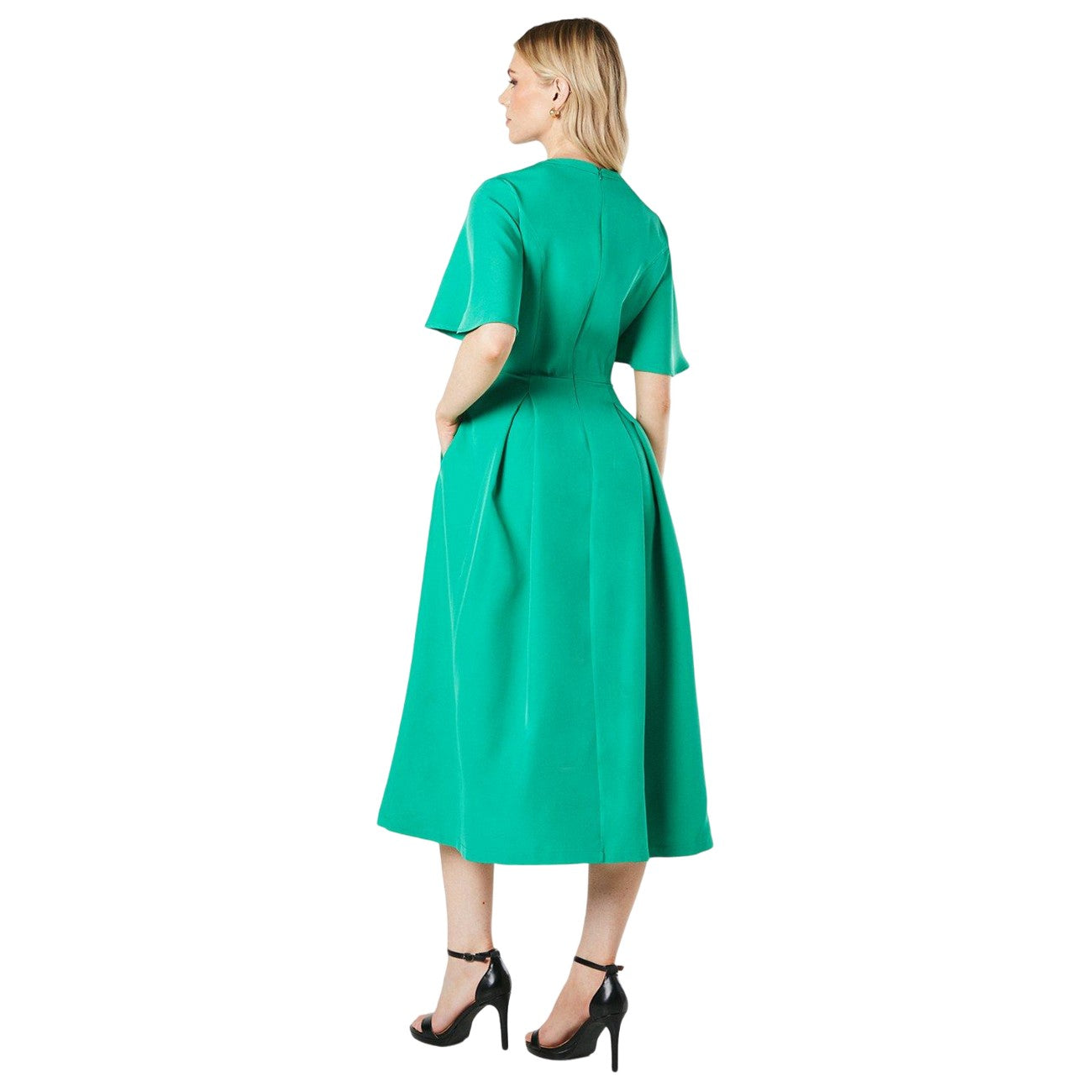 Green - Back - Principles Womens-Ladies Detail Seams Midi Dress