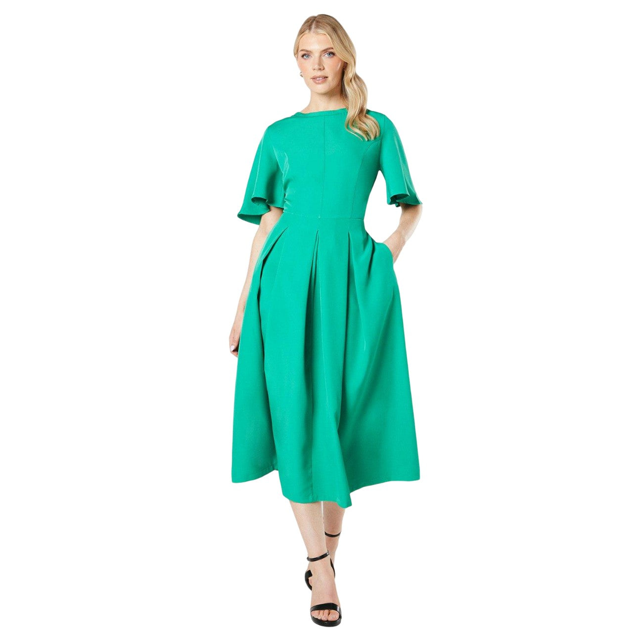 Green - Front - Principles Womens-Ladies Detail Seams Midi Dress