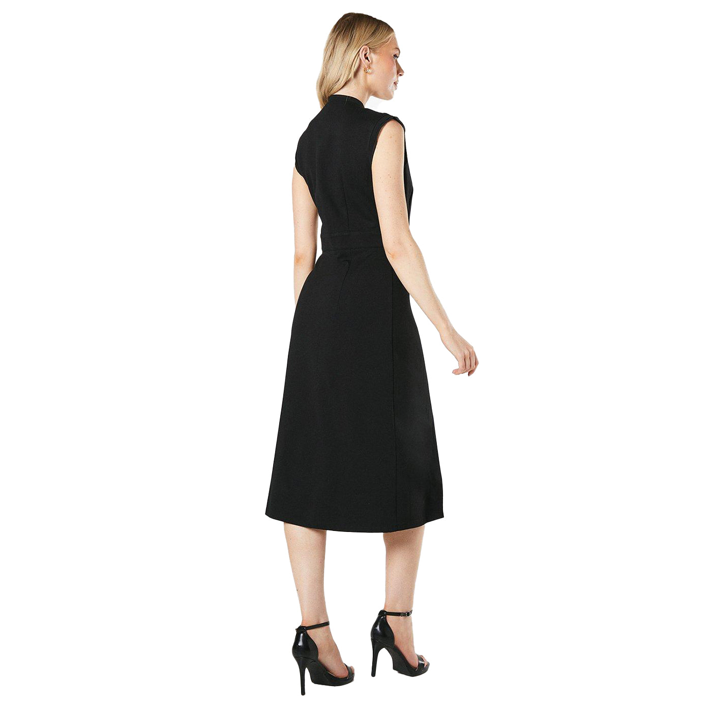 Black - Back - Principles Womens-Ladies Ponte Button Midi Dress