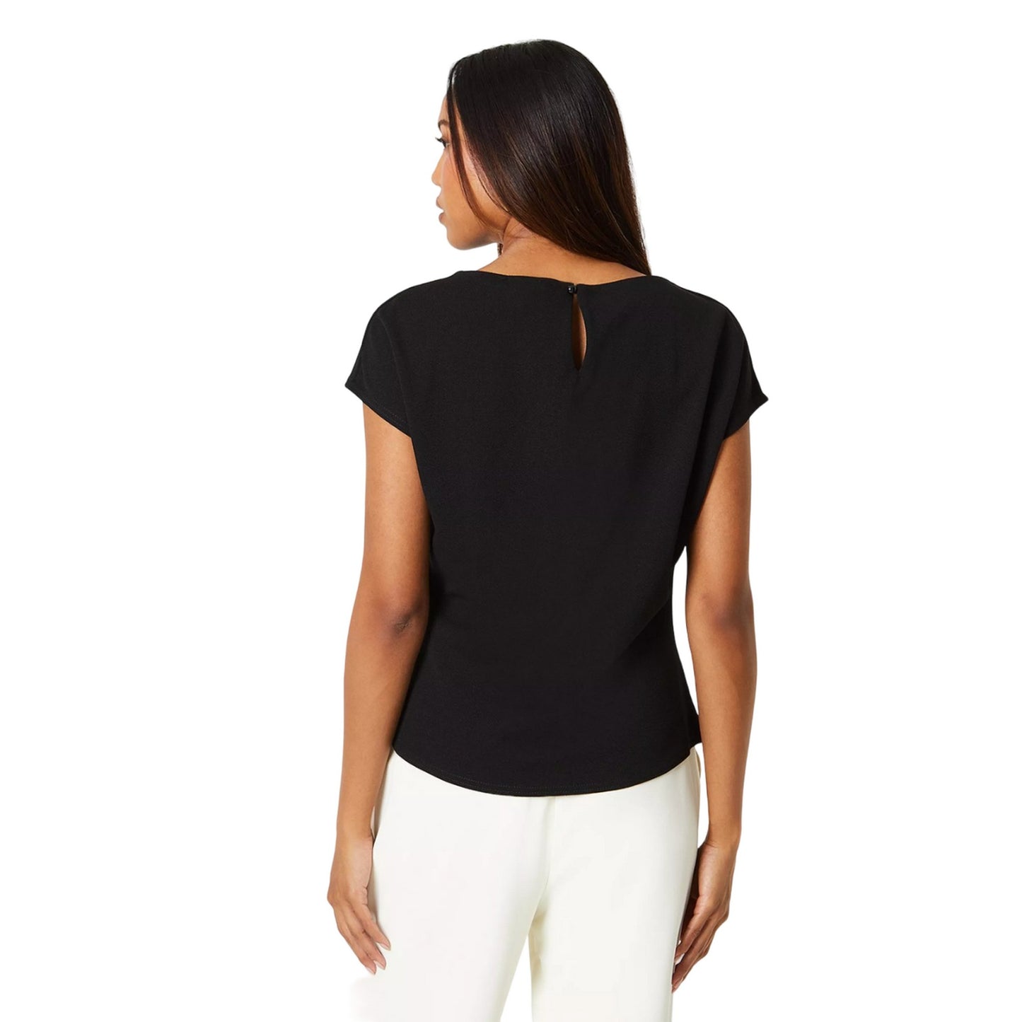 Black - Back - Principles Womens-Ladies Jersey Ruched Front Relaxed Fit Top