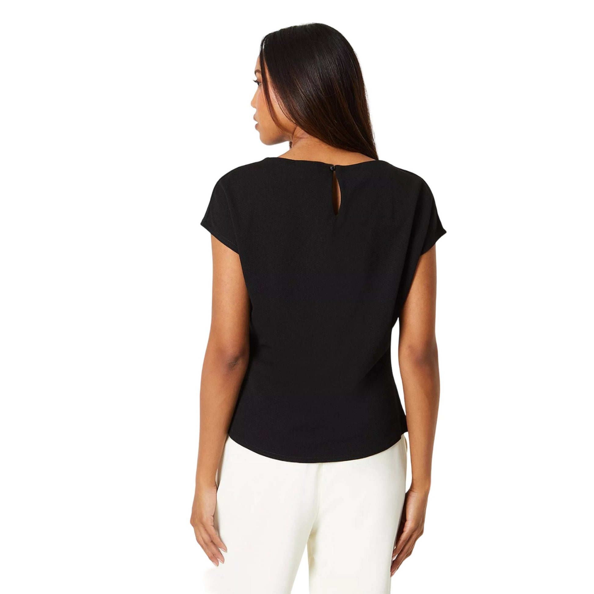 Black - Back - Principles Womens-Ladies Jersey Ruched Front Relaxed Fit Top