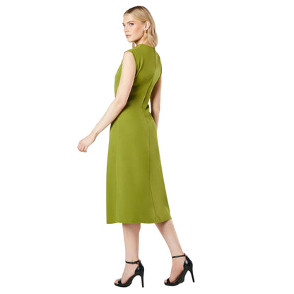 Khaki Green - Back - Principles Womens-Ladies Cowl Neck Midi Dress