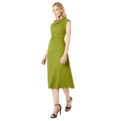Khaki Green - Front - Principles Womens-Ladies Cowl Neck Midi Dress
