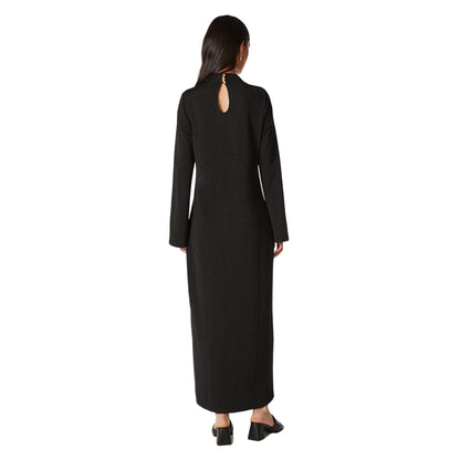 Black - Back - Principles Womens-Ladies Textured Jersey Long-Sleeved Maxi Dress
