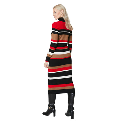 Multicoloured - Back - Principles Womens-Ladies Multi Stripe Ribbed Longline Dress