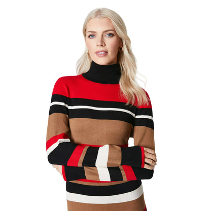 Multicoloured - Side - Principles Womens-Ladies Multi Stripe Ribbed Longline Dress