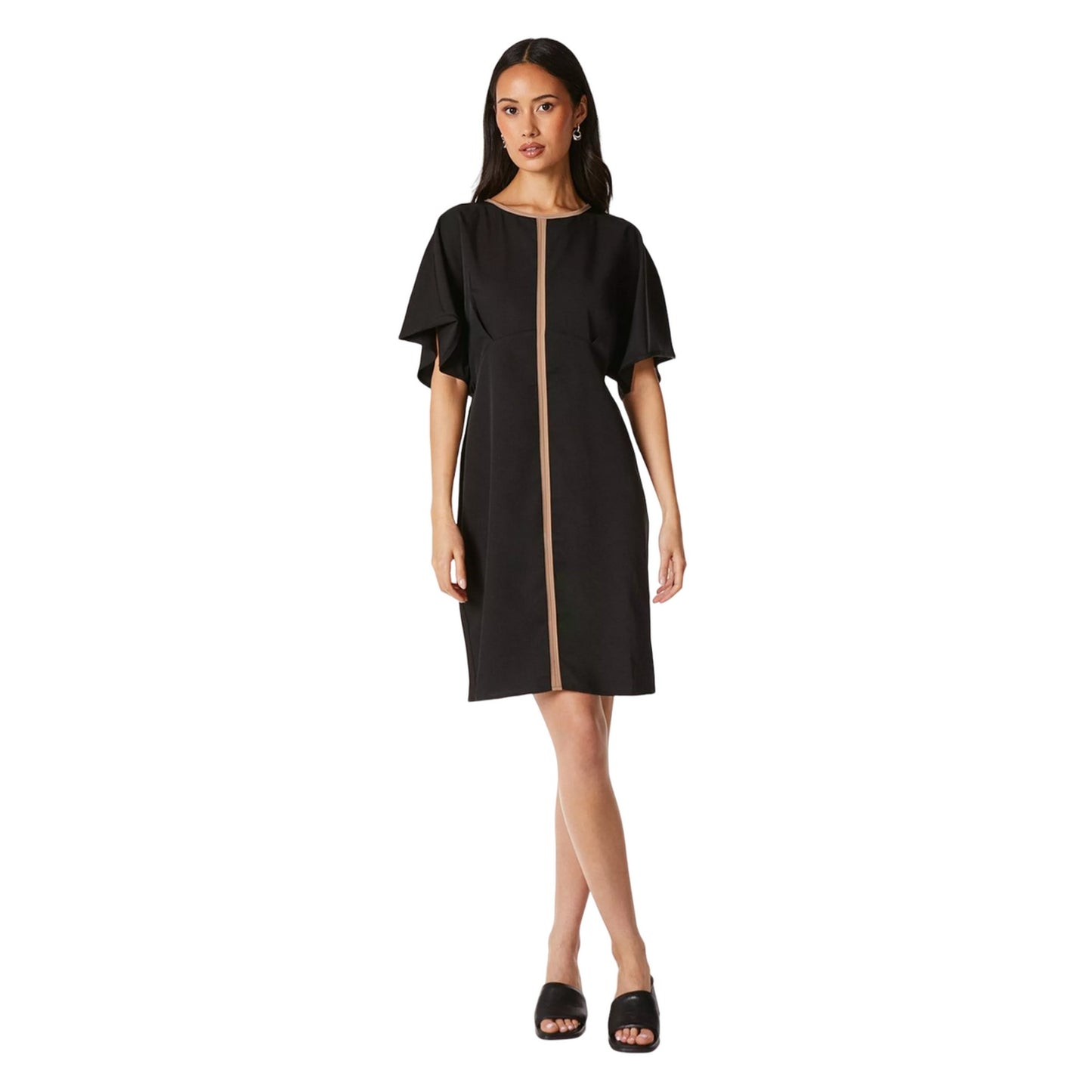 Camel - Side - Principles Womens-Ladies Contrast Detail Dress