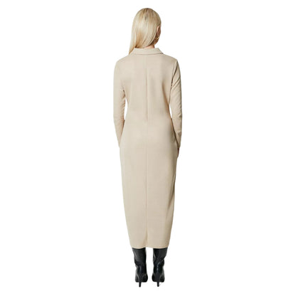 Oatmeal - Back - Principles Womens-Ladies Jersey Button Through Midi Dress