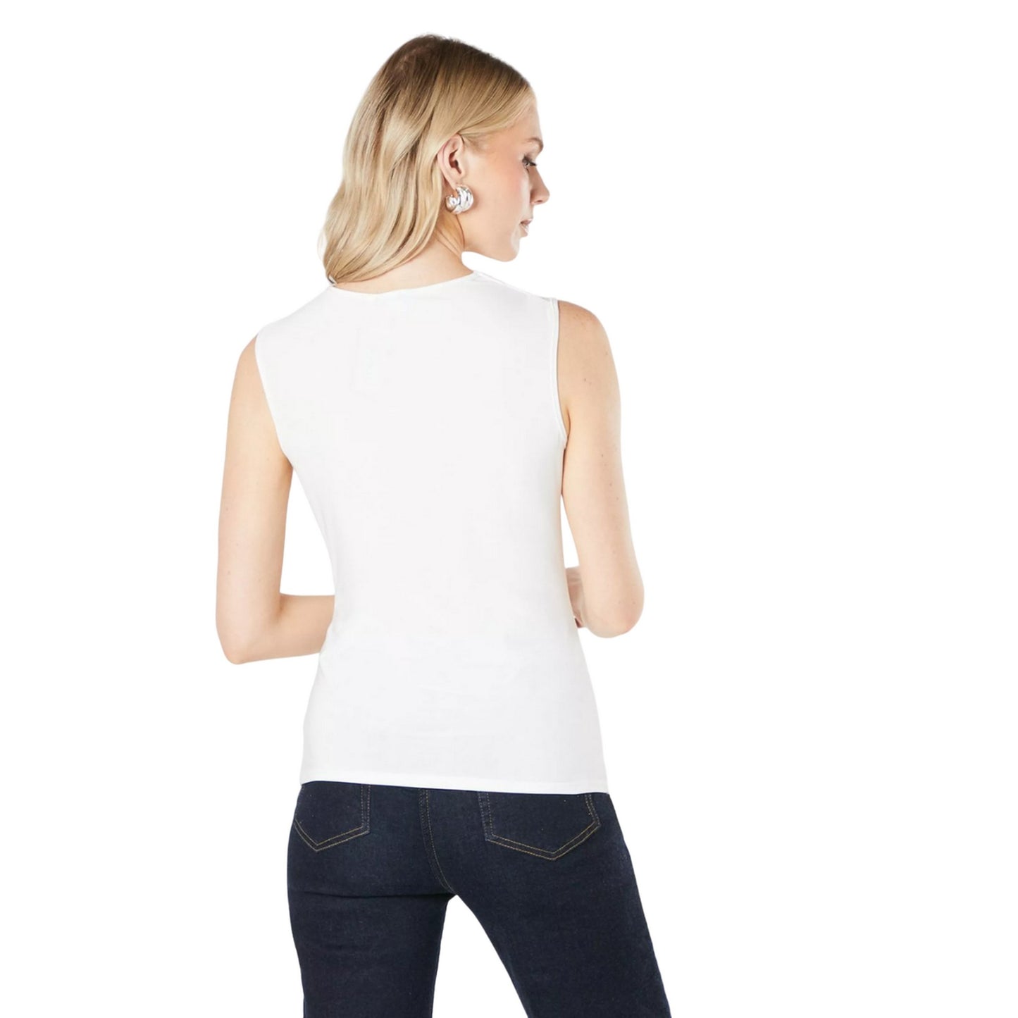 Ivory - Back - Principles Womens-Ladies Soft Touch Cowl Neck Top