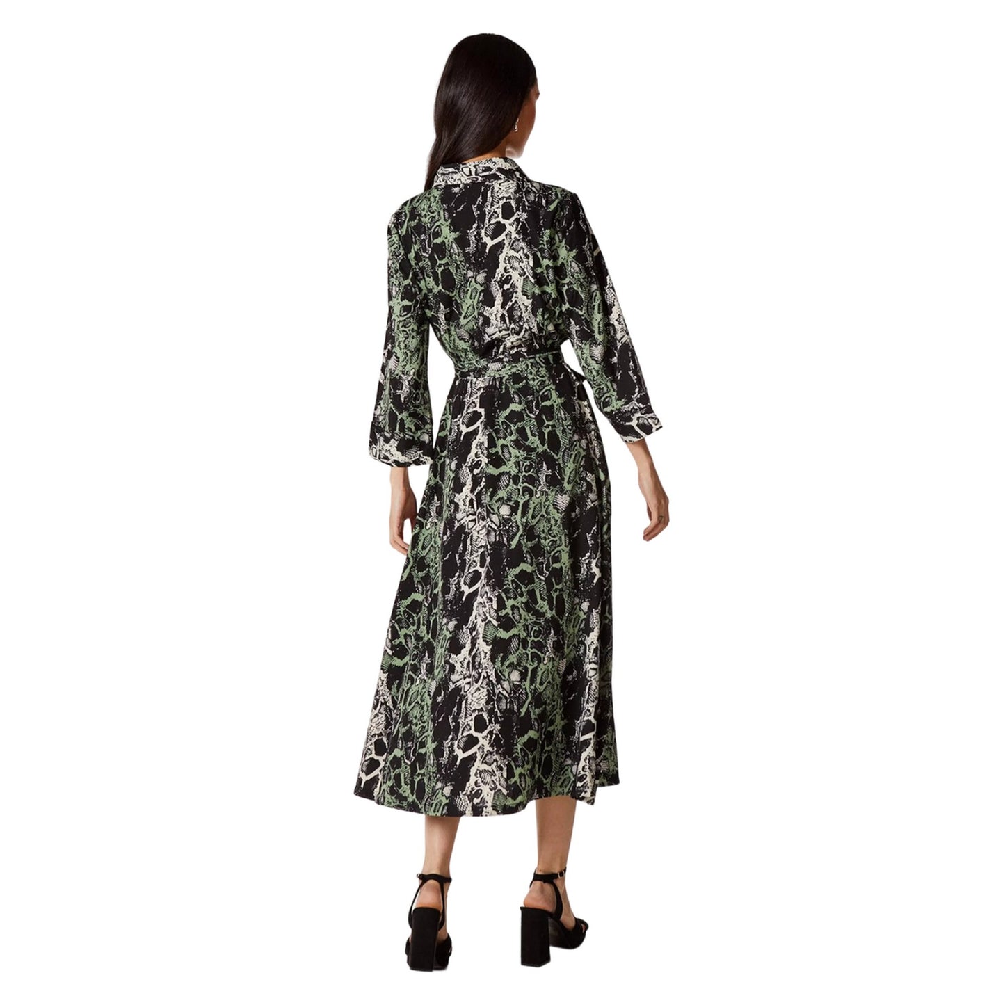 Green - Back - Principles Womens-Ladies Snake Print Shirt Dress