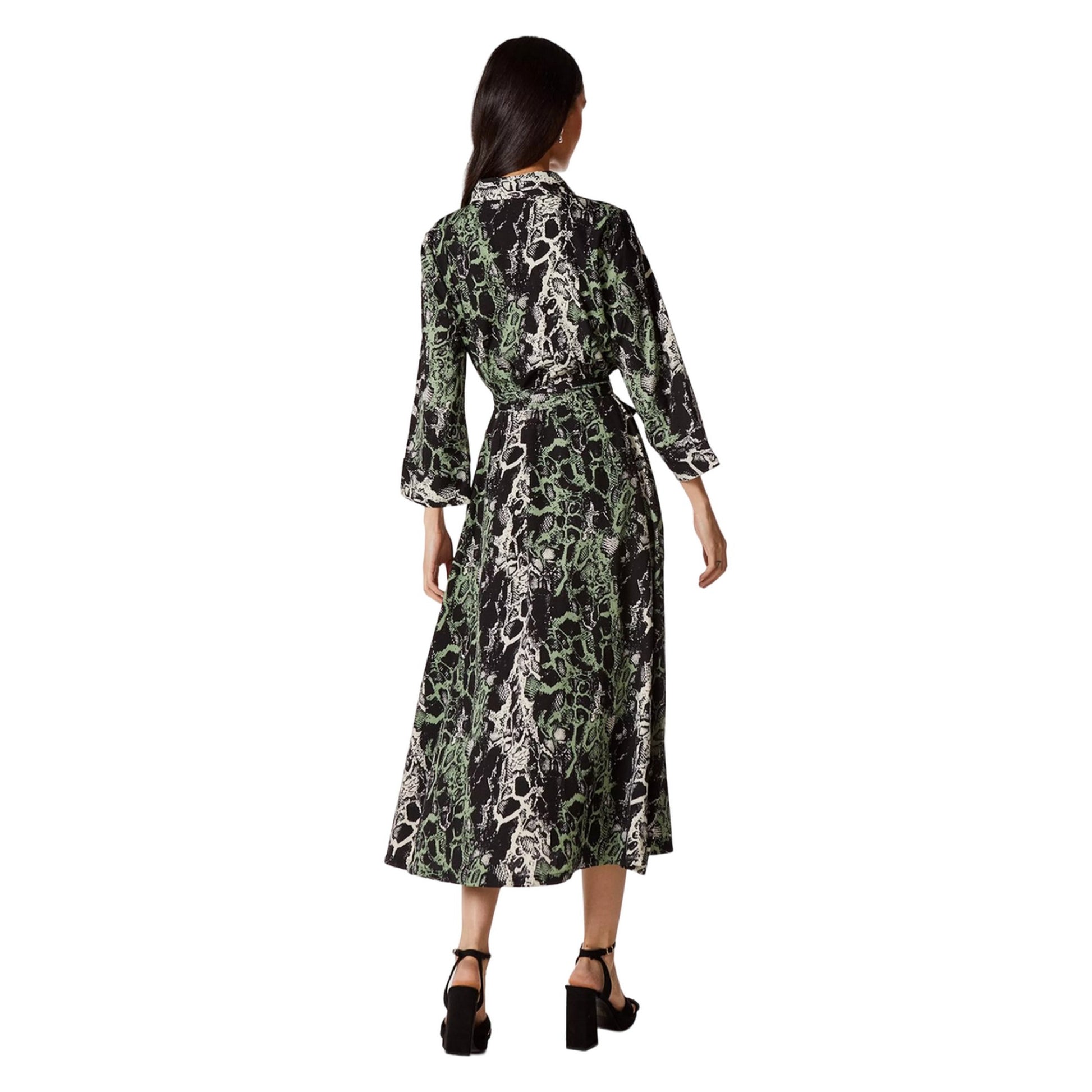 Green - Back - Principles Womens-Ladies Snake Print Shirt Dress