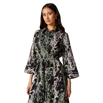 Green - Side - Principles Womens-Ladies Snake Print Shirt Dress