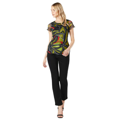 Multicoloured - Side - Principles Womens-Ladies Geometric Mesh T-Shirt