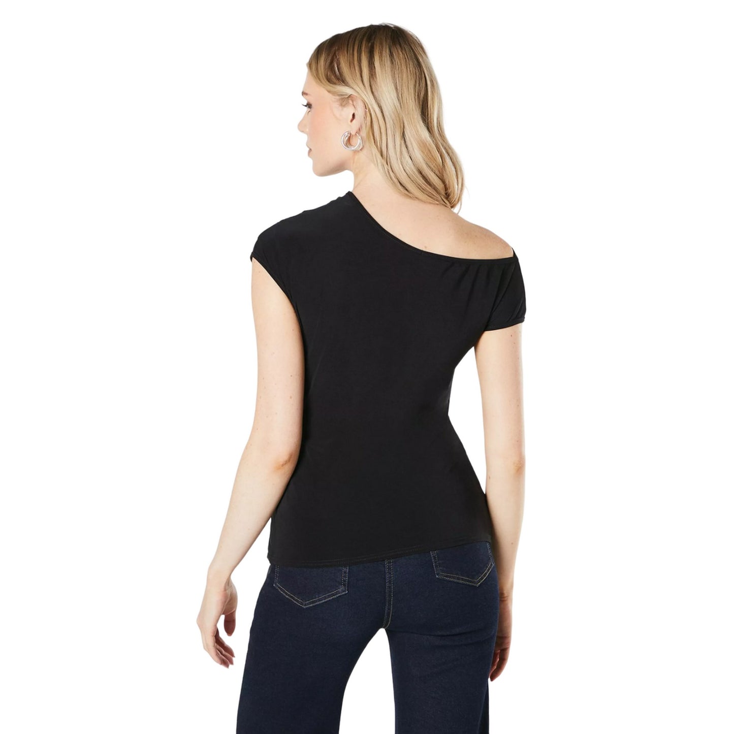 Black - Back - Principles Womens-Ladies Soft Touch Off Shoulders Top