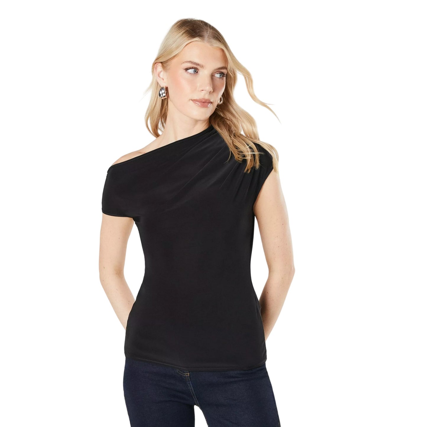 Black - Front - Principles Womens-Ladies Soft Touch Off Shoulders Top