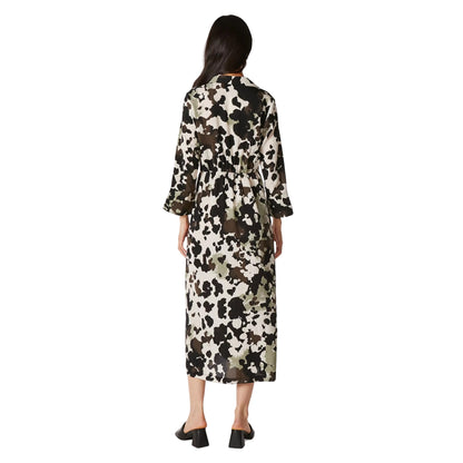 Khaki - Back - Principles Womens-Ladies Animal Print Twisted Knot Front Shirt Dress