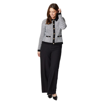 Monochrome - Side - Principles Womens-Ladies Tipped Bouclé Edge To Edge Jacket