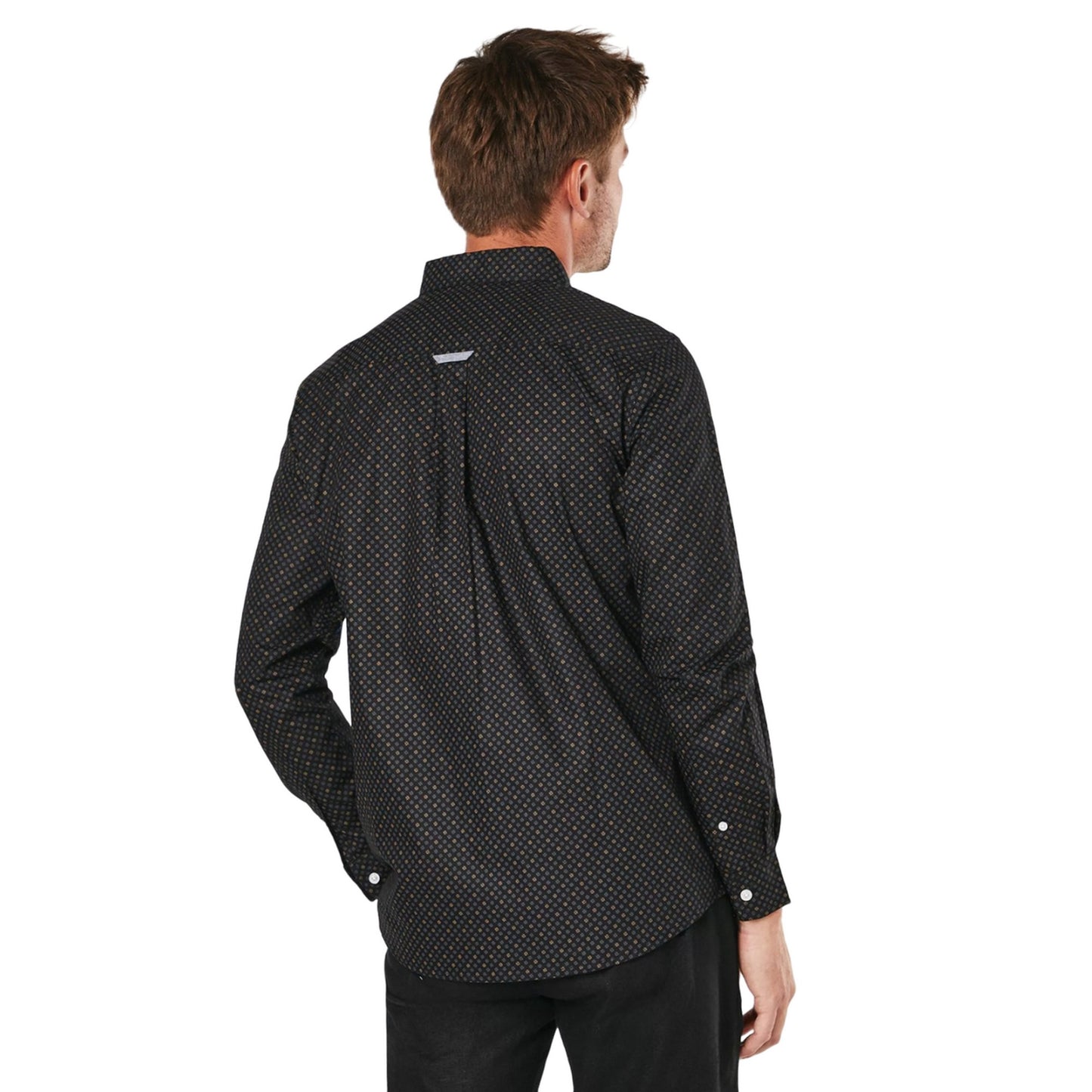 Black - Back - Maine Mens Geo Sphere Long-Sleeved Shirt