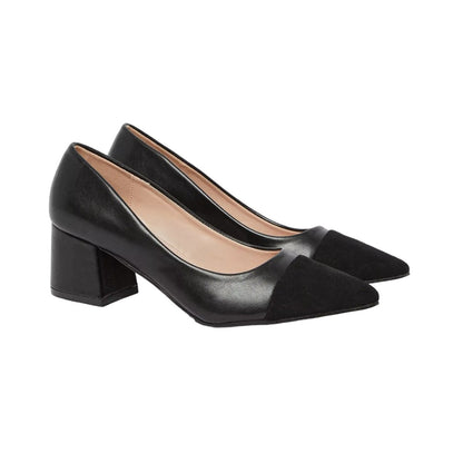 Black - Front - Principles Womens-Ladies Christie Pointed Block Heel Court Shoes