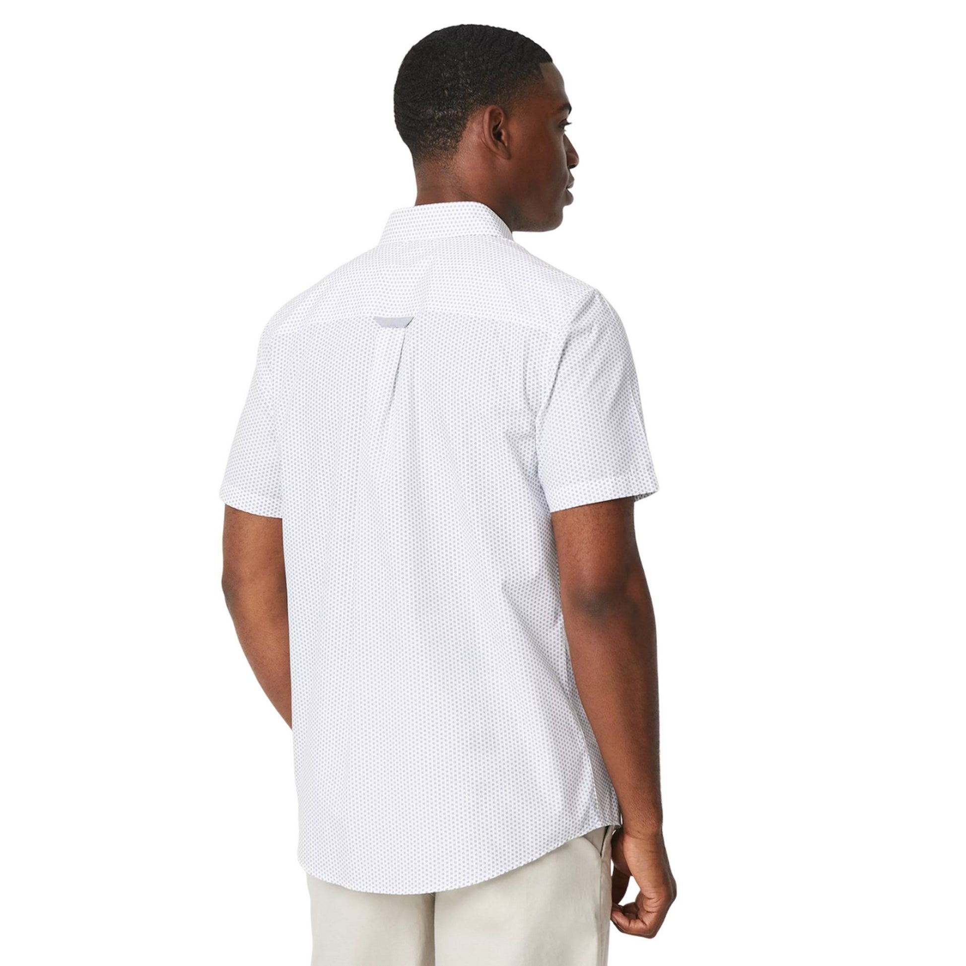 White - Back - Maine Mens Geo Ditsy Print Short-Sleeved Shirt