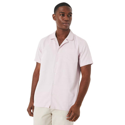 Pink - Front - Maine Mens Resort Dobby Short-Sleeved Shirt