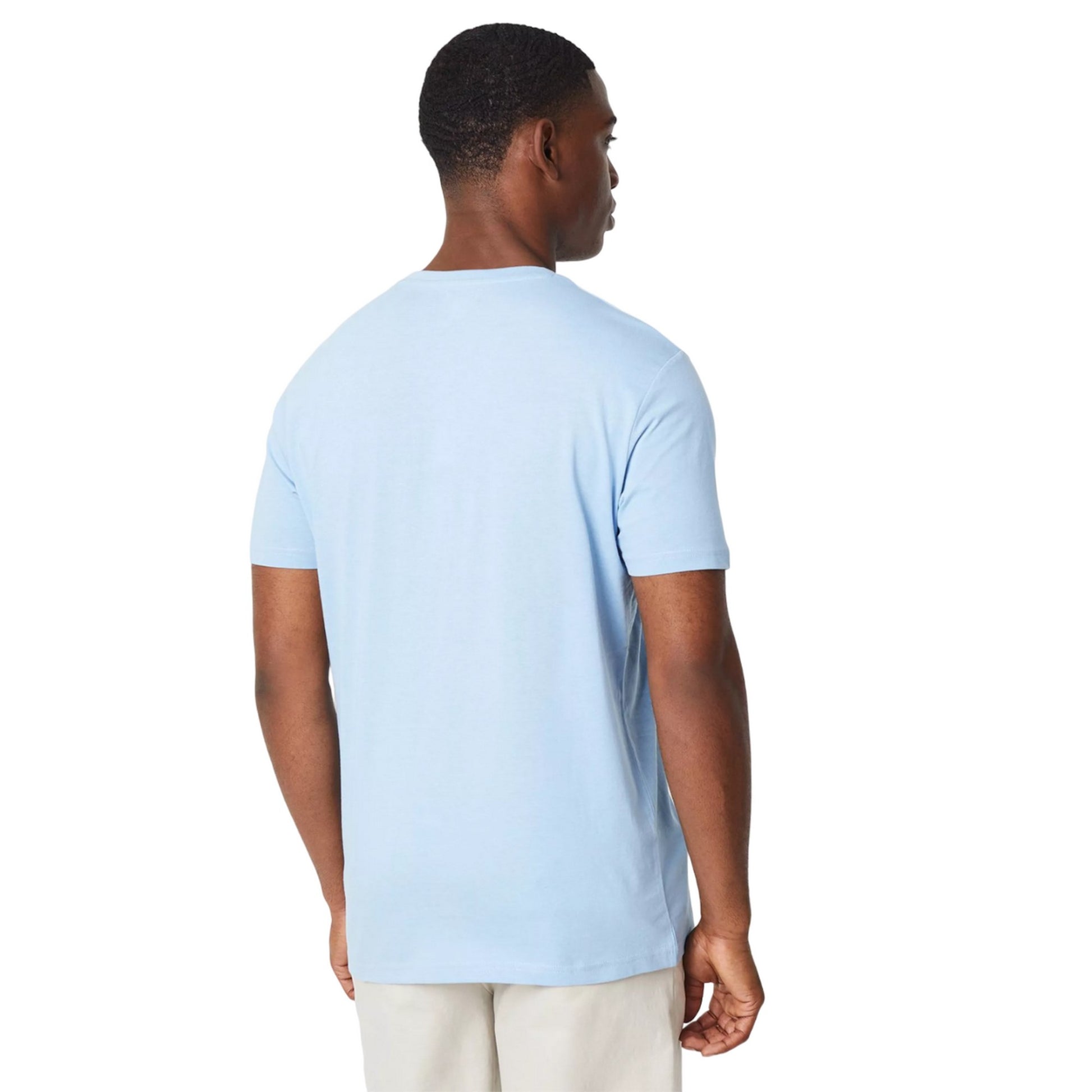 Light Blue - Back - Maine Mens Plain Cotton Crew Neck T-Shirt