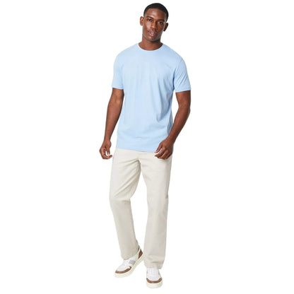 Light Blue - Side - Maine Mens Plain Cotton Crew Neck T-Shirt