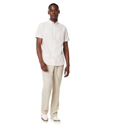 Natural - Side - Maine Mens Stripe Short-Sleeved Shirt