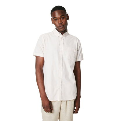 Natural - Front - Maine Mens Stripe Short-Sleeved Shirt