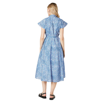 Navy - Back - Principles Womens-Ladies Printed Belt Shirt Dress