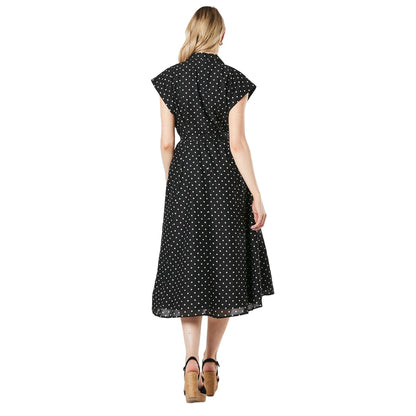 Black - Back - Principles Womens-Ladies Spotted Belt Shirt Dress