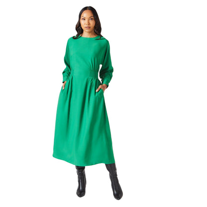 Green - Front - Principles Womens-Ladies Crepe Waist Detail Midi Dress