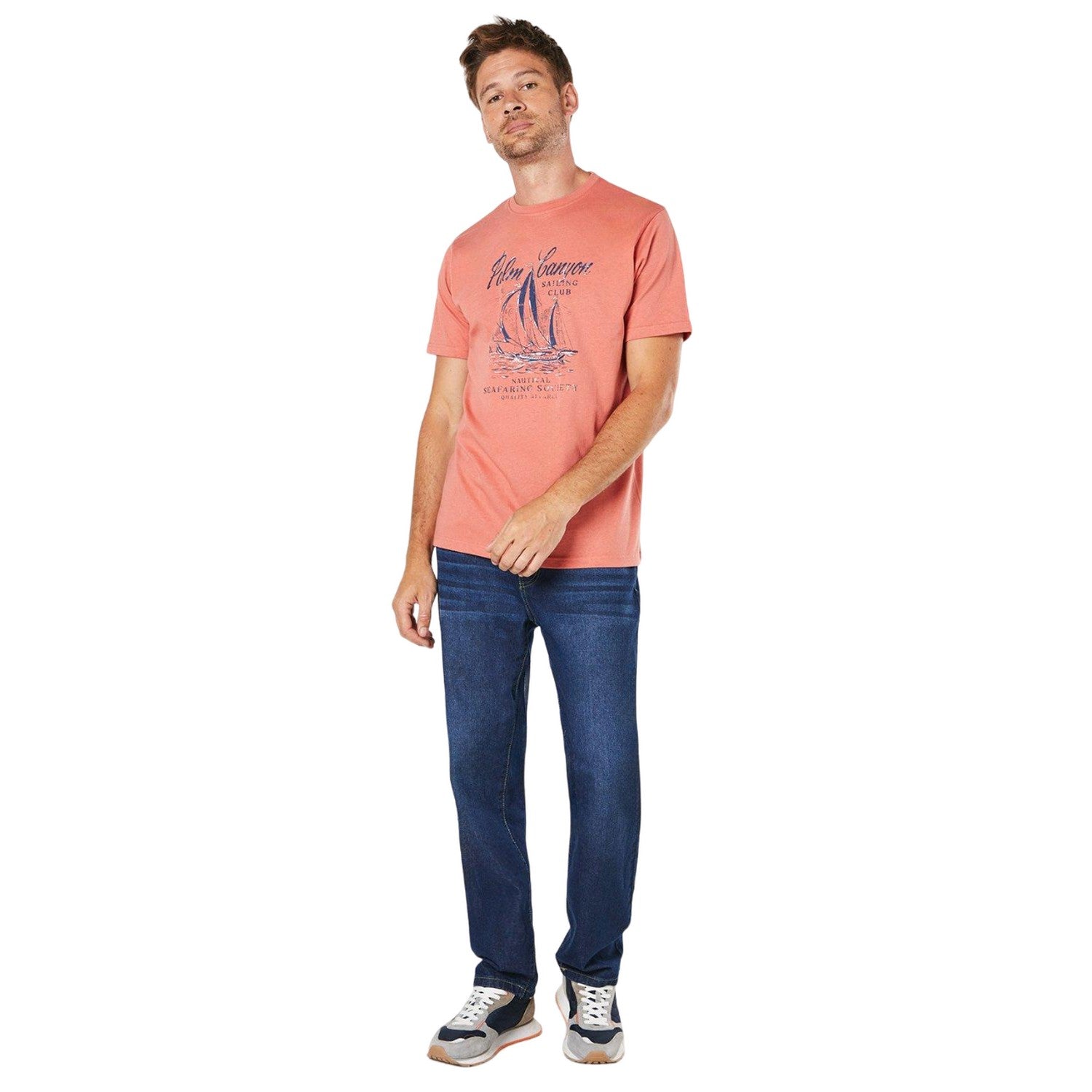 Coral - Lifestyle - Maine Mens Palm Canyon Printed T-Shirt