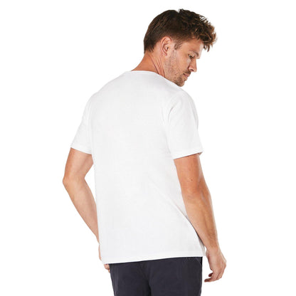 White - Back - Maine Mens Coast To Coast Chest Print T-Shirt