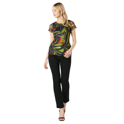 Multicoloured - Side - Principles Womens-Ladies Abstract Mesh T-Shirt