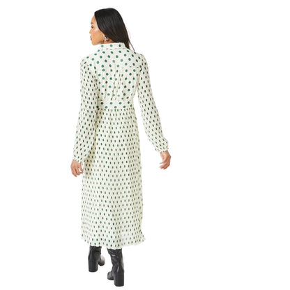 Ivory - Back - Principles Womens-Ladies Belted Micro Pleat Shirt Dress