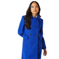 Cobalt - Side - Principles Womens-Ladies Double-Breasted Dolly Coat