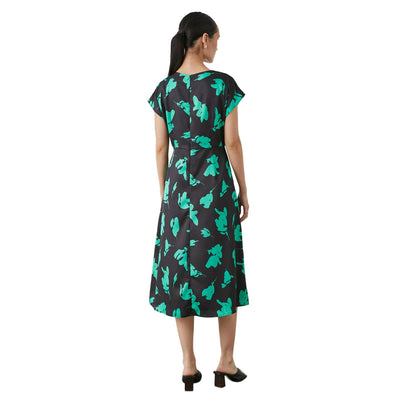 Green - Back - Principles Womens-Ladies Floral Satin Midi Dress