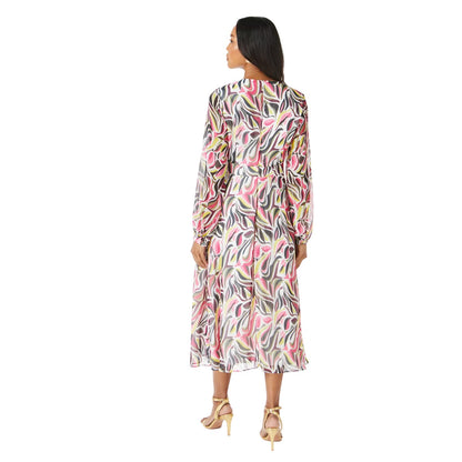Cream - Back - Principles Womens-Ladies Abstract Midi Dress