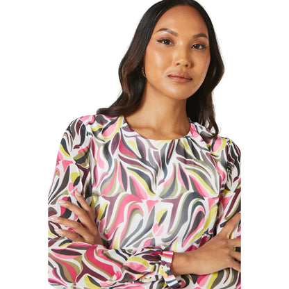Cream - Side - Principles Womens-Ladies Abstract Midi Dress