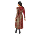 Red - Back - Principles Womens-Ladies Dogtooth Jacquard Wrap Midi Dress