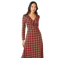 Red - Lifestyle - Principles Womens-Ladies Dogtooth Jacquard Wrap Midi Dress