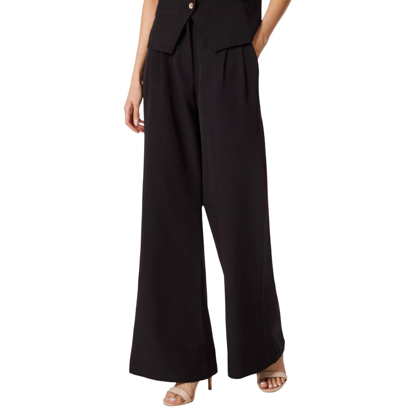 Black - Front - Principles Womens-Ladies High Waist Wide Leg Trousers