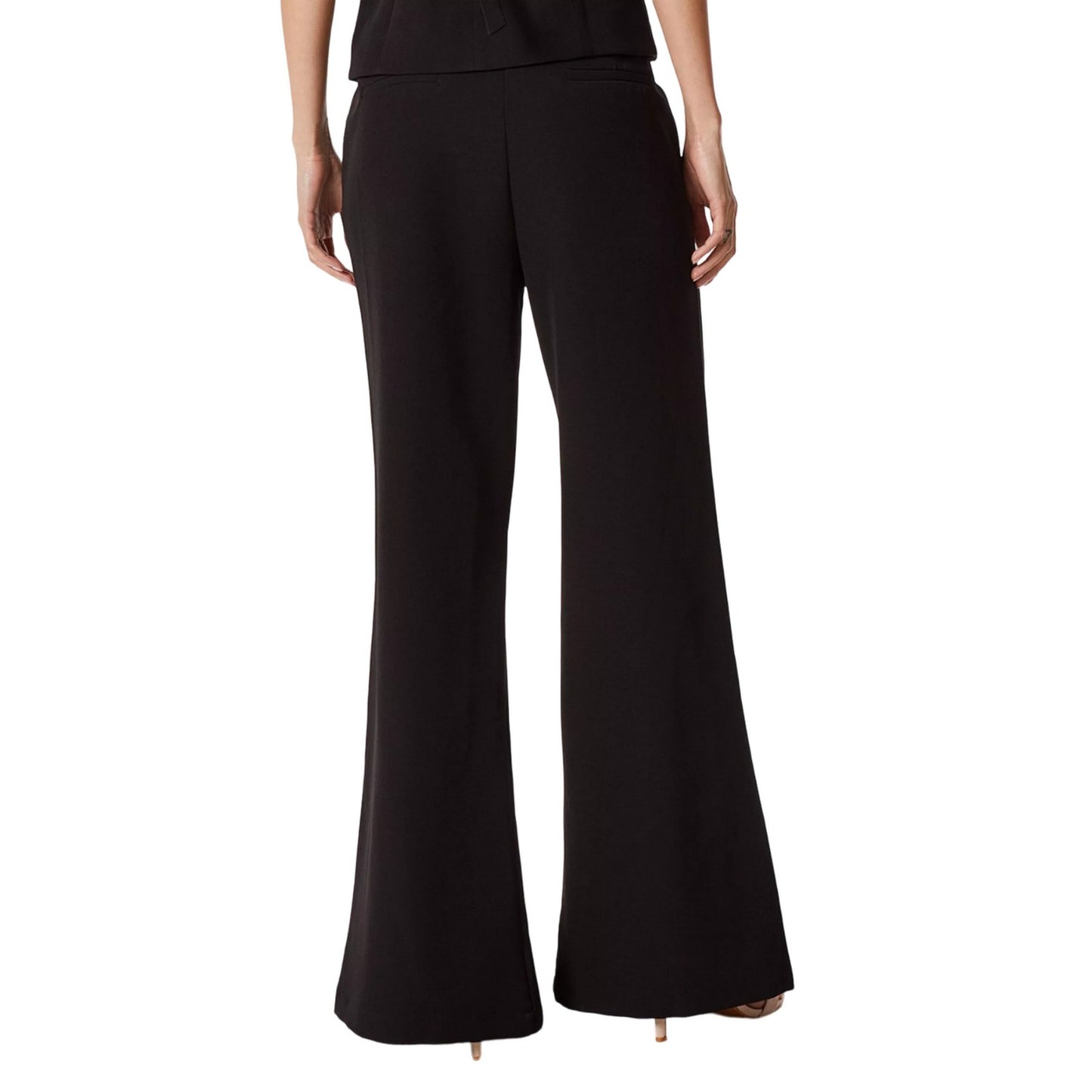 Black - Back - Principles Womens-Ladies High Waist Wide Leg Trousers